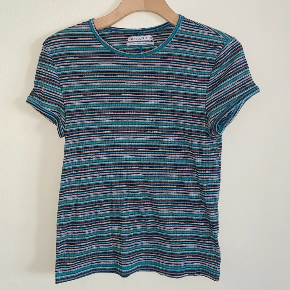 Striped Blue and Green Top - Urban Outfitters